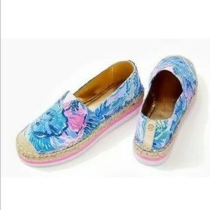 Lilly Pulitzer MARLO Espadrilles Saltwater Blue Shade Seeks 10M NIB